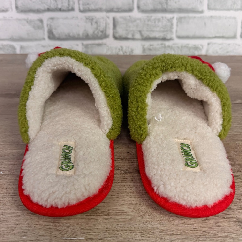 Dr. Seuss The Grinch Character Plush Slippers Green Mens L 11-12 - Picture 4 of 4